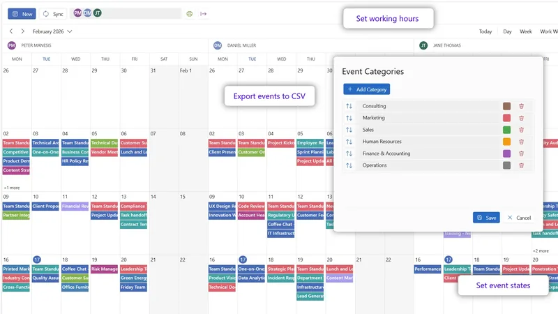 Fluentive calendar view