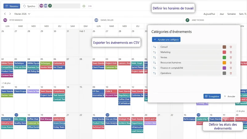 Vue du calendrier Fluentive