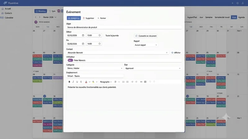 Gestion des tâches et des événements Fluentive